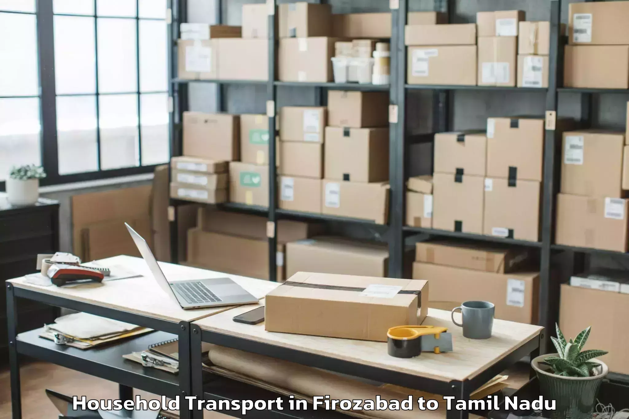 Book Firozabad to Tiruchendur Household Transport